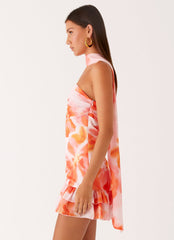 Manon Scarf Mini Dress - Blushing Blossom