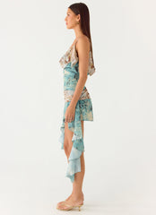 Meylissa Hanky Mini Dress - Aqua Blur