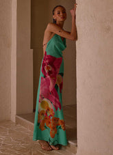 Morning Crush Cowl Maxi Dress - Jungle Bloom
