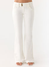 Robbie Super Low Denim Jeans - White
