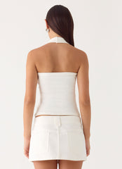 Sean Low Rise Denim Mini Skirt - White