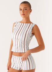 Sun's Out Tank Top - Blue Stripe