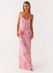 Tara Maxi Dress - Pink Print