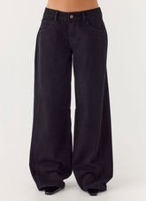 Waylon Low Rise Denim Jeans - Black
