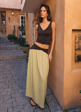 Zeraphine Gathered Maxi Skirt - Olive