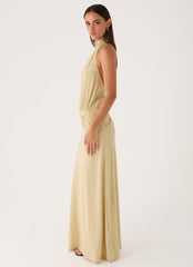 Donyale Halter Maxi Dress - Pale Olive