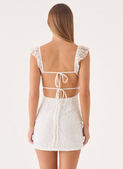 Giulia Lace Mini Dress - White