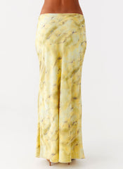 Kylo Low Rise Maxi Skirt - Yellow Tie Dye