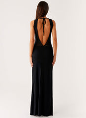 Lyria Mesh Maxi Dress - Black